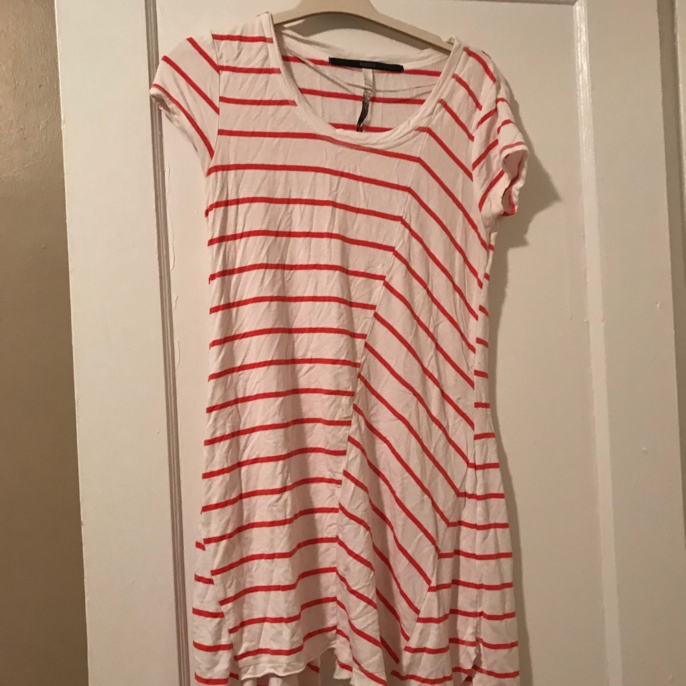 Kensie Striped Uneven Hem Dress